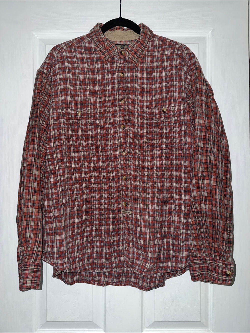 Dockers Red and White Plaid Button-Down Shirt